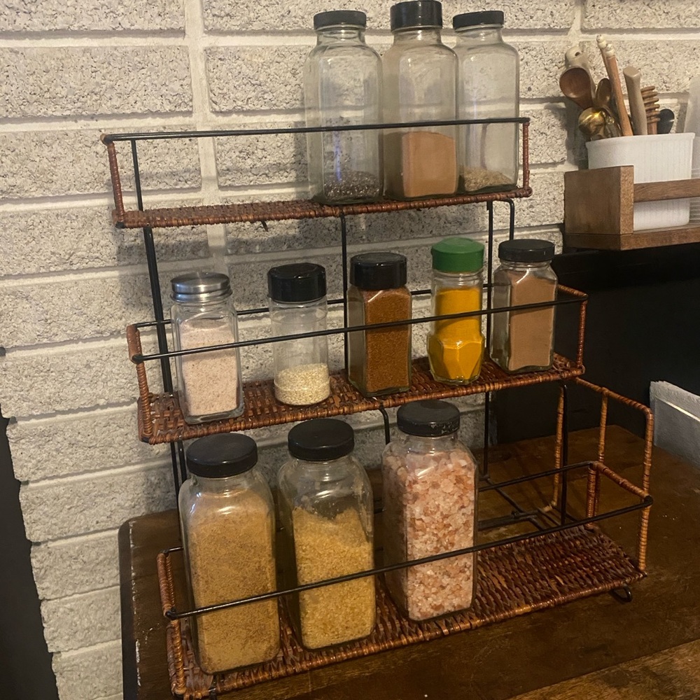 Three-Tier Brown Spice Rack
